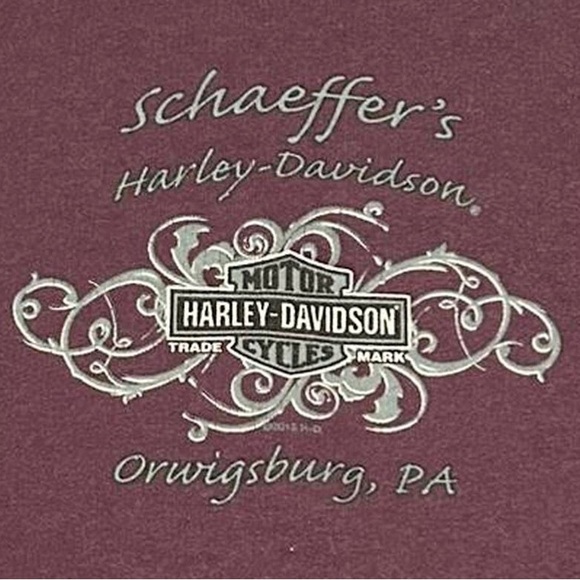 Harley-Davidson Maroon and Silver Graphic Tee - Picture 3 of 3